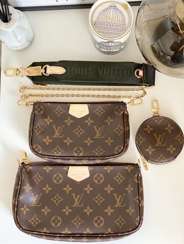 Louis Vuitton 3 Pcs Multi Pouchette with Multi Color Straps Louis Vuitton 3 Pcs Multi Pouchette with Multi Color Straps