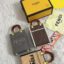 Fendi ROMA Sunshine Shopper Mini Tote Bag A Plus Replica F Logo Leather Handbag for Women in Grey Brown Beige