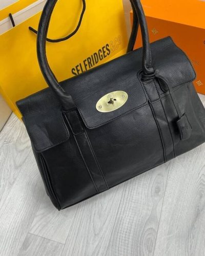 Mulberry Leather Tote Bag for Women Black Color A Plus Replica Premium Handbag