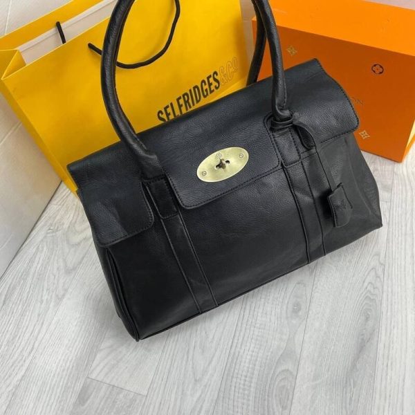 Mulberry Leather Tote Bag for Women Black Color A Plus Replica Premium Handbag