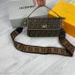 Luxury Fendi Baguette FF Logo Mini Wallet Bag Soft Nappa Leather in Brown Colour