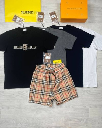 Burberry T-shirts and Shorts set in multiple colors. T-shirts and Shorts can be buy separately