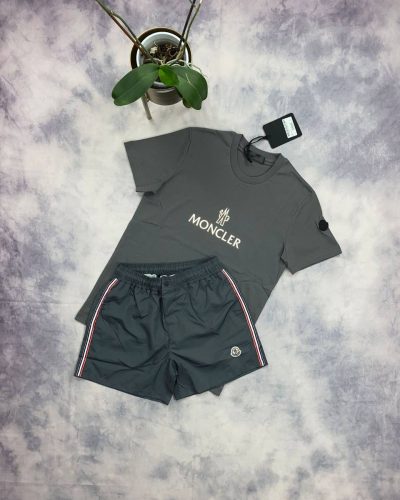 Moncler Grey T-shirts and Shorts set