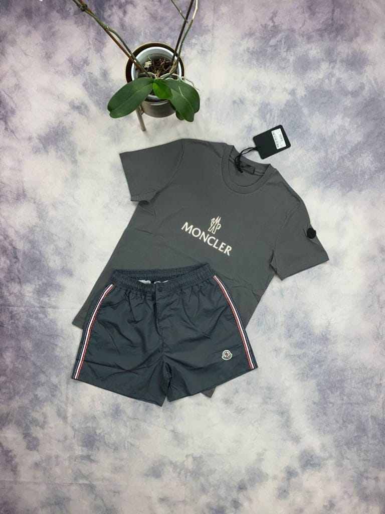 Moncler Grey T-shirts and Shorts set