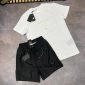Prada Logo Printed white T-shirts and Black Shorts