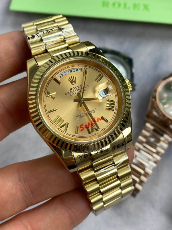 Rolex Oyester Perpetual Day-Date Watch in Gold Colour Rolex Oyester Perpetual Day-Date Watch in Gold Colour