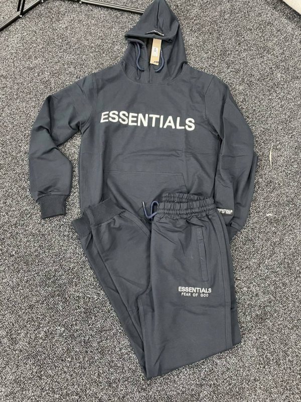 Essential Tracksuits with Pullover Hoodie in Grey Color