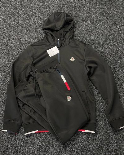 Moncler Tracksuits with Hoodie in black color
