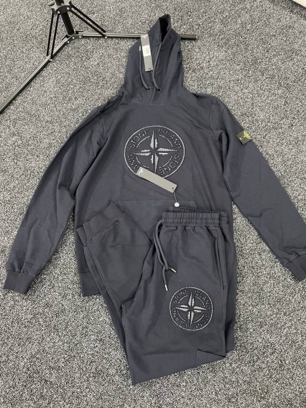 Stone Island Tracksuits with Pullover Hoodie in Grey Color