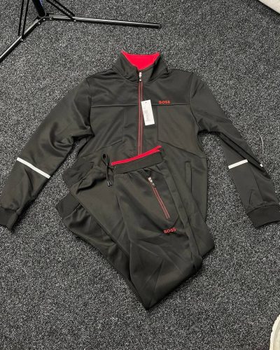 Boss Tracksuits with Pullover Hoodie in Olive Green Color