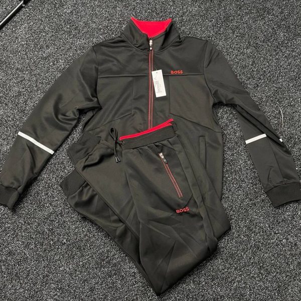 Boss Tracksuits with Pullover Hoodie in Olive Green Color