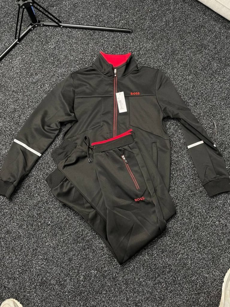Boss Tracksuits with Pullover Hoodie in Olive Green Color