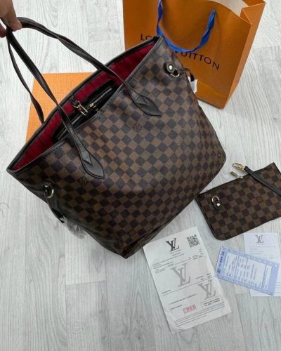 Louis Vuitton Ebene Damier Canvas Neverfull Bag