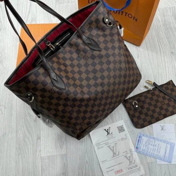 Louis Vuitton Ebene Damier Canvas Neverfull Bag