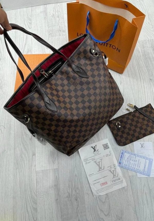 Louis Vuitton Ebene Damier Canvas Neverfull Bag Louis Vuitton Ebene Damier Canvas Neverfull Bag