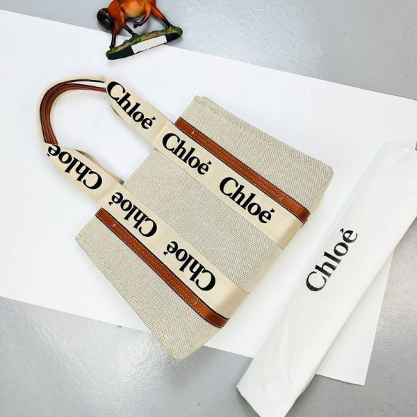 Chloe Woody branded linen shoulder bag AAA Replica