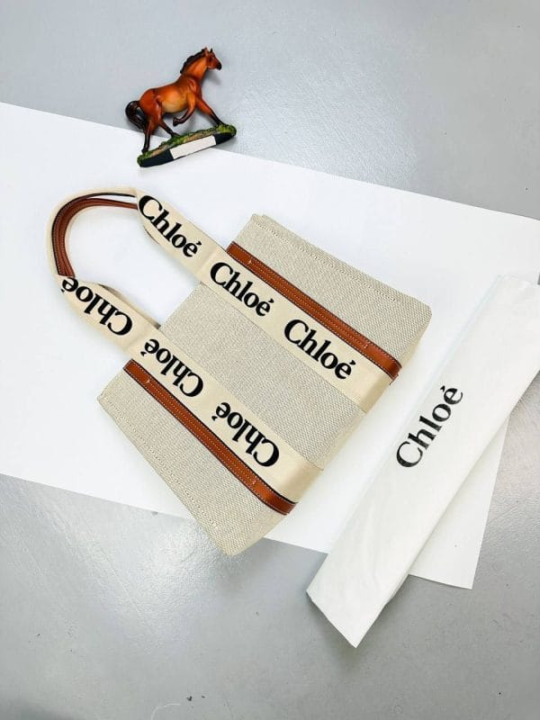 Chloe Woody branded linen shoulder bag AA+ Replica