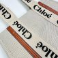 Chloe Woody branded linen shoulder bag Logo