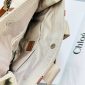 Chloe Woody branded linen shoulder bag top view