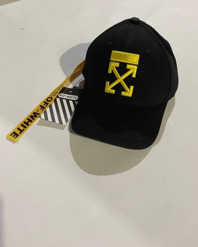 OFF-WHITE Black Yellow Embroidered Cap