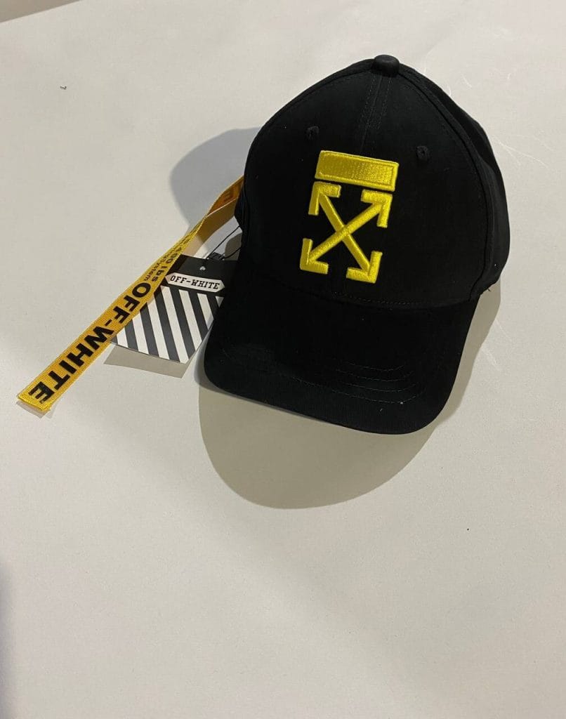 OFF-WHITE Black Yellow Embroidered Cap
