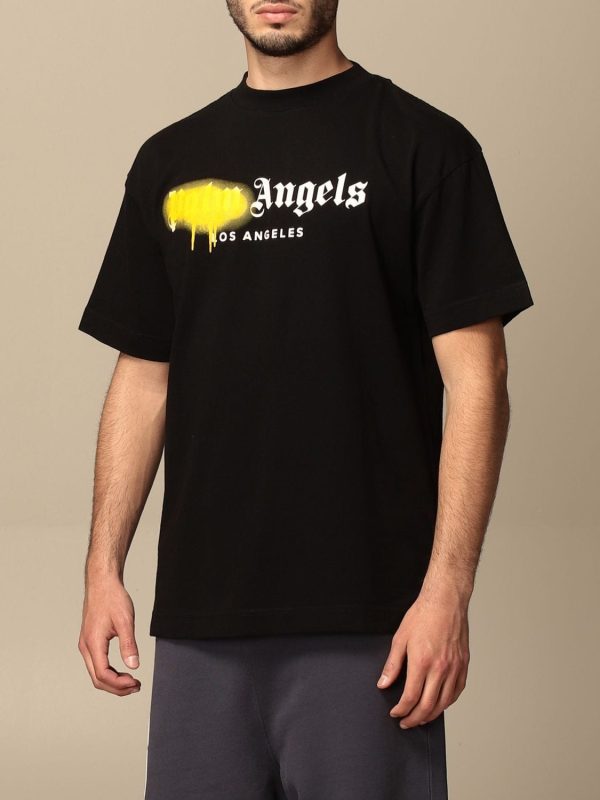 Palm Angels T Shirt Blue Spray
