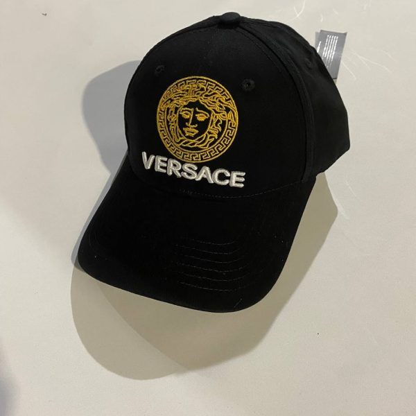 Versace Gold Logo Embroidered Cap
