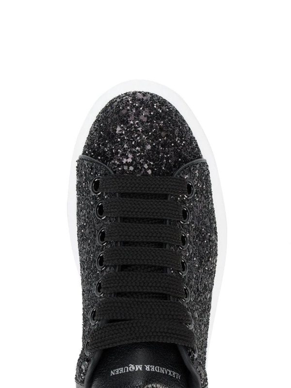 ALEXANDER MCQUEEN Leather-trimmed glitter sneakers ALEXANDER MCQUEEN Leather-trimmed glitter sneakers