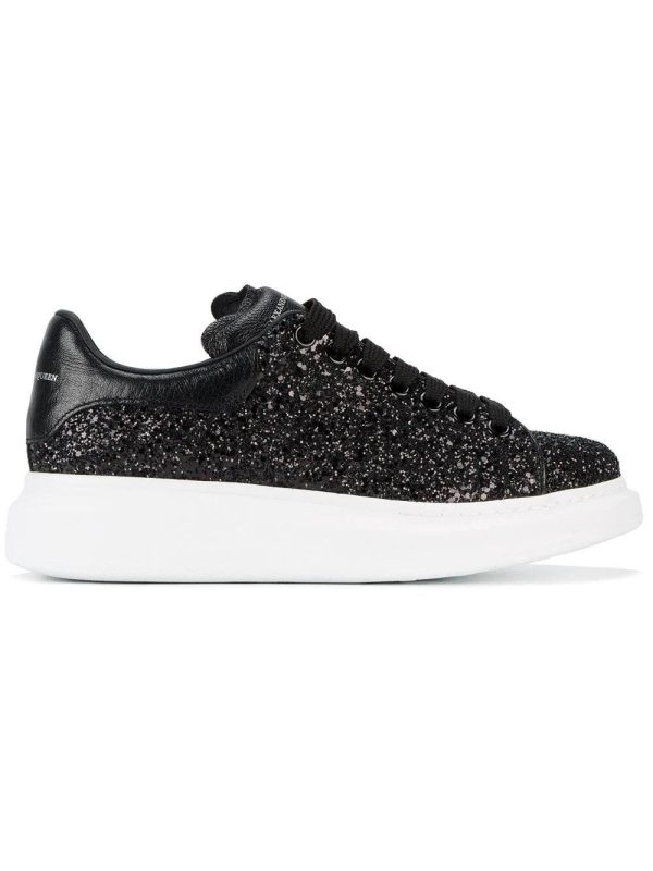 3514258743 ALEXANDER MCQUEEN Leather-trimmed glitter sneakers