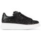 ALEXANDER MCQUEEN Leather-trimmed glitter sneakers