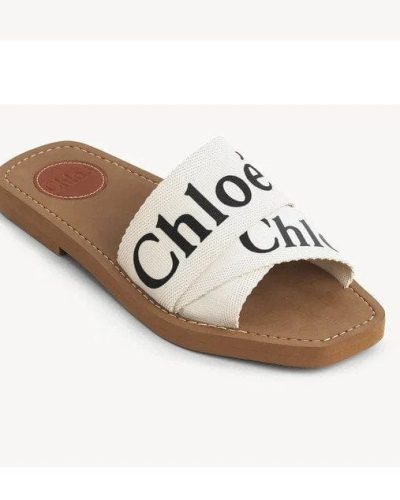 Chloe Woody Sliders in White Colour Chloe Woody Sliders in White Colour