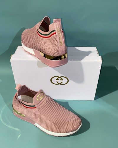 Gucci Women Designer GG Trainers in Pink Colour Gucci Women Designer GG Trainers in Pink Colour