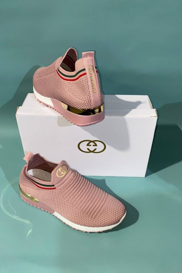 Gucci Women Designer GG Trainers in Pink Colour Gucci Women Designer GG Trainers in Pink Colour