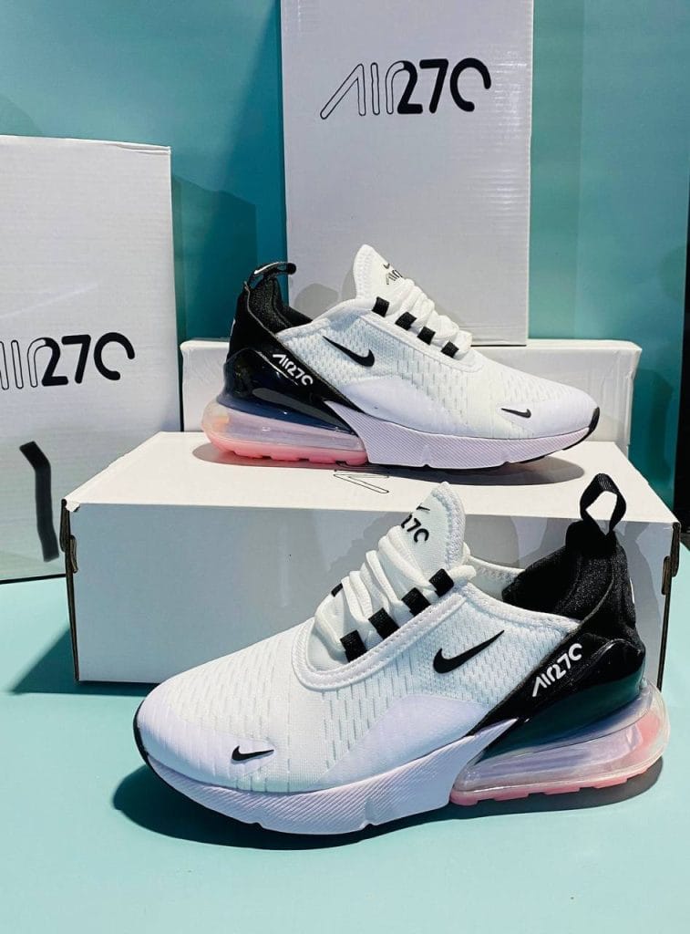 Nike 270s White Black and Peach Sneakers