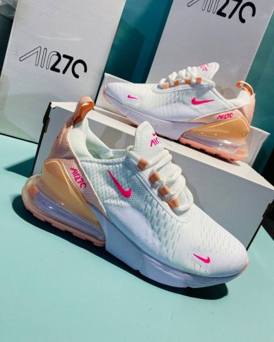 Nike Air Max 270s Essential White Bright Mango Women's Sneakers