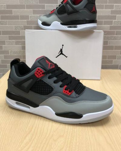 Nike Air JORDAN 4s Black Grey and Red Trainers