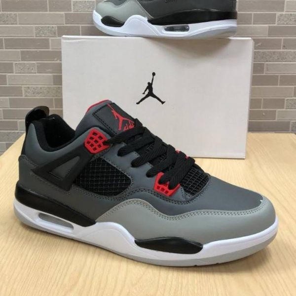 Nike Air JORDAN 4s Black Grey and Red Trainers