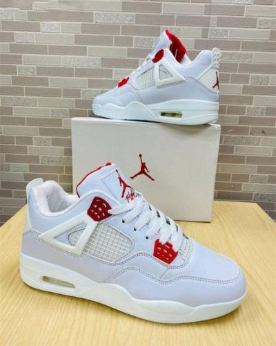 Nike Air JORDAN 4s White Red Trainers