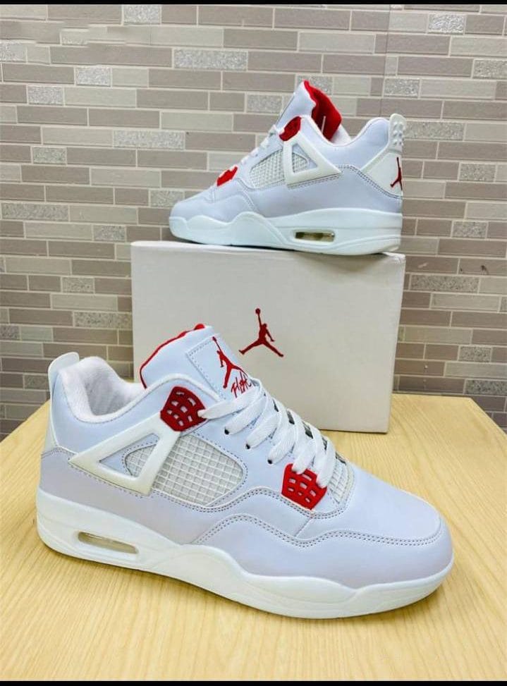Nike Air JORDAN 4s White Red Trainers