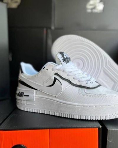 Nike Air Force Shadow White Black Trainers Comes with Latest Box and Paper Work