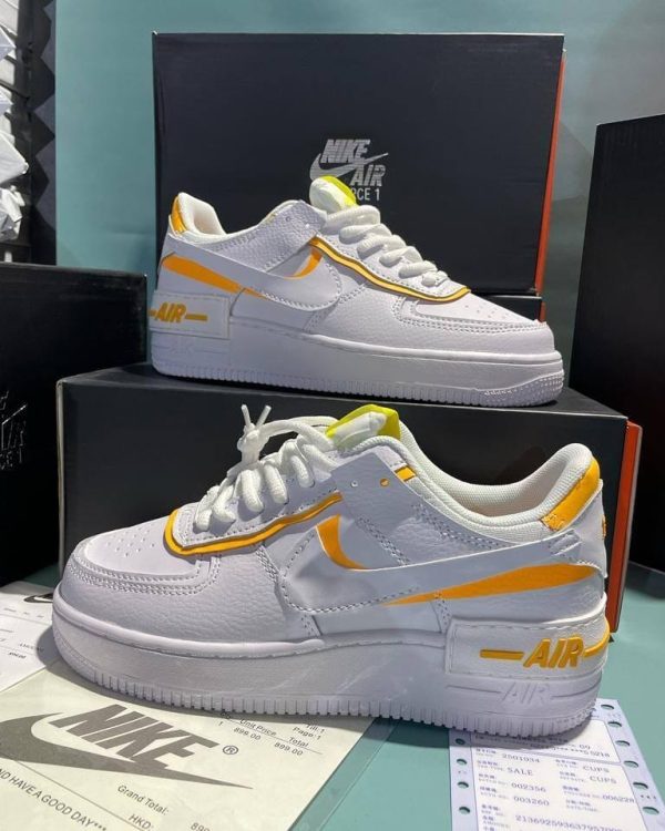 Nike Airforce-Shadow White Orange Women Rep Trainers Sale UK