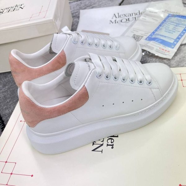 ALEXANDER MCQUEEN White & Pink leather sneakers