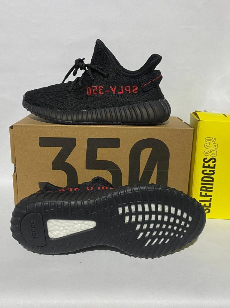 Adidas SPLY 350 Yeezy Shoes Comfort Trainer In Black Red