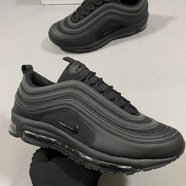Nike Airmax 97s Sneakers in black color with black logo