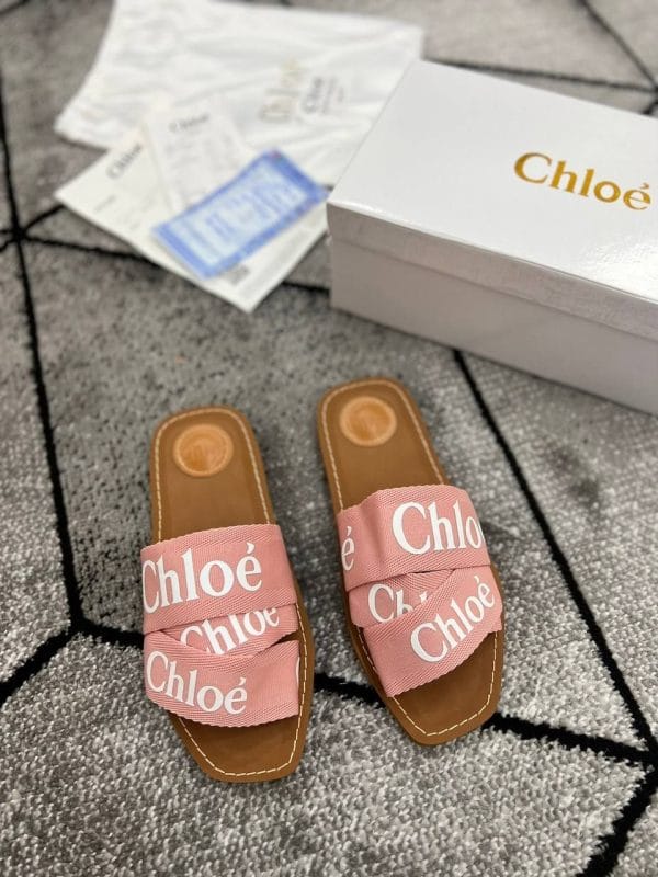 Chloe Woody Sliders Pink Colour