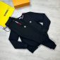 Moncler Men Women Replica Full Tracksuits Knitted Long Sleeves in black color