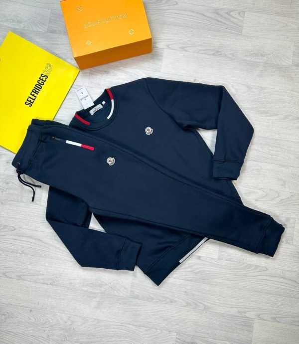 Moncler Men Women Replica Full Tracksuits Knitted Long Sleeves in blue color Moncler Men Women Replica Full Tracksuits Knitted Long Sleeves in blue color
