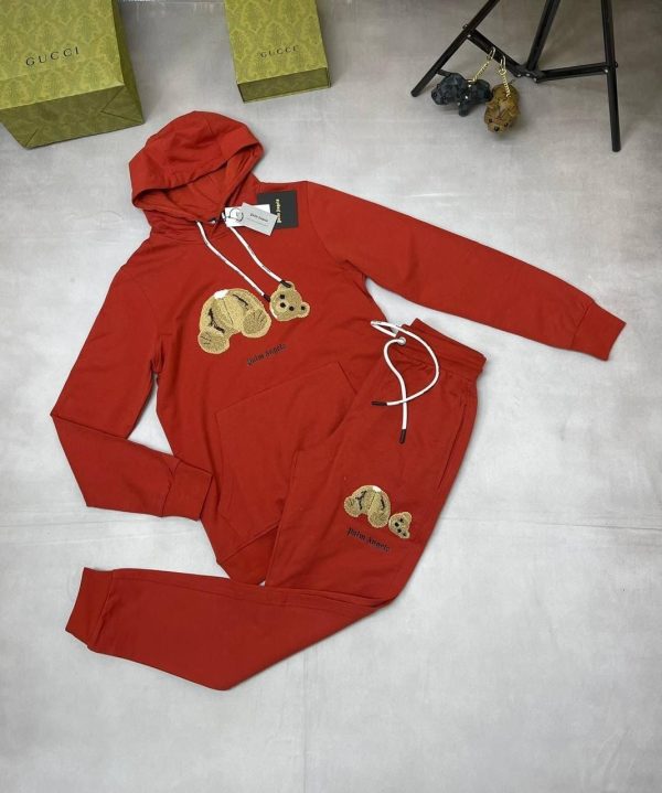 Palm Angels Bear Classic Tracksuit For Men’s Replica in red color Palm Angels Bear Classic Tracksuit For Men’s Replica in red color