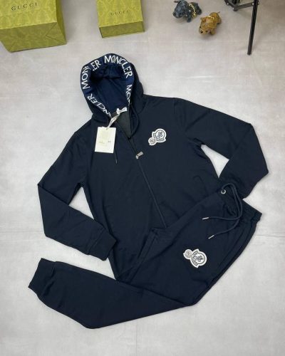 Moncler Men Women Replica Full Tracksuits in blue color