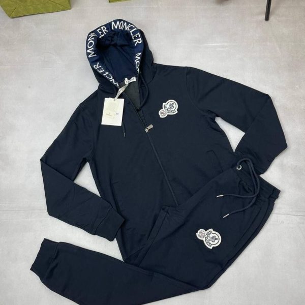 Moncler Men Women Replica Full Tracksuits in blue color